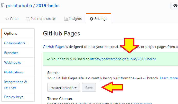 Підключення репозиторія у GitHub Pages