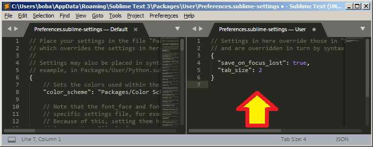 Налаштування Sublime text
